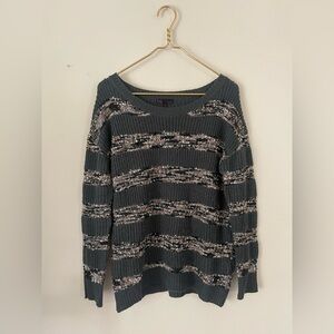 T/O SWEATERS/ navy textured sweater